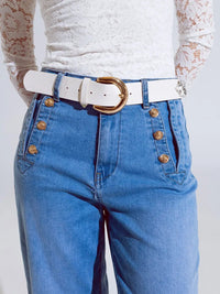 Harbor Captain Button Detail Flare Jean