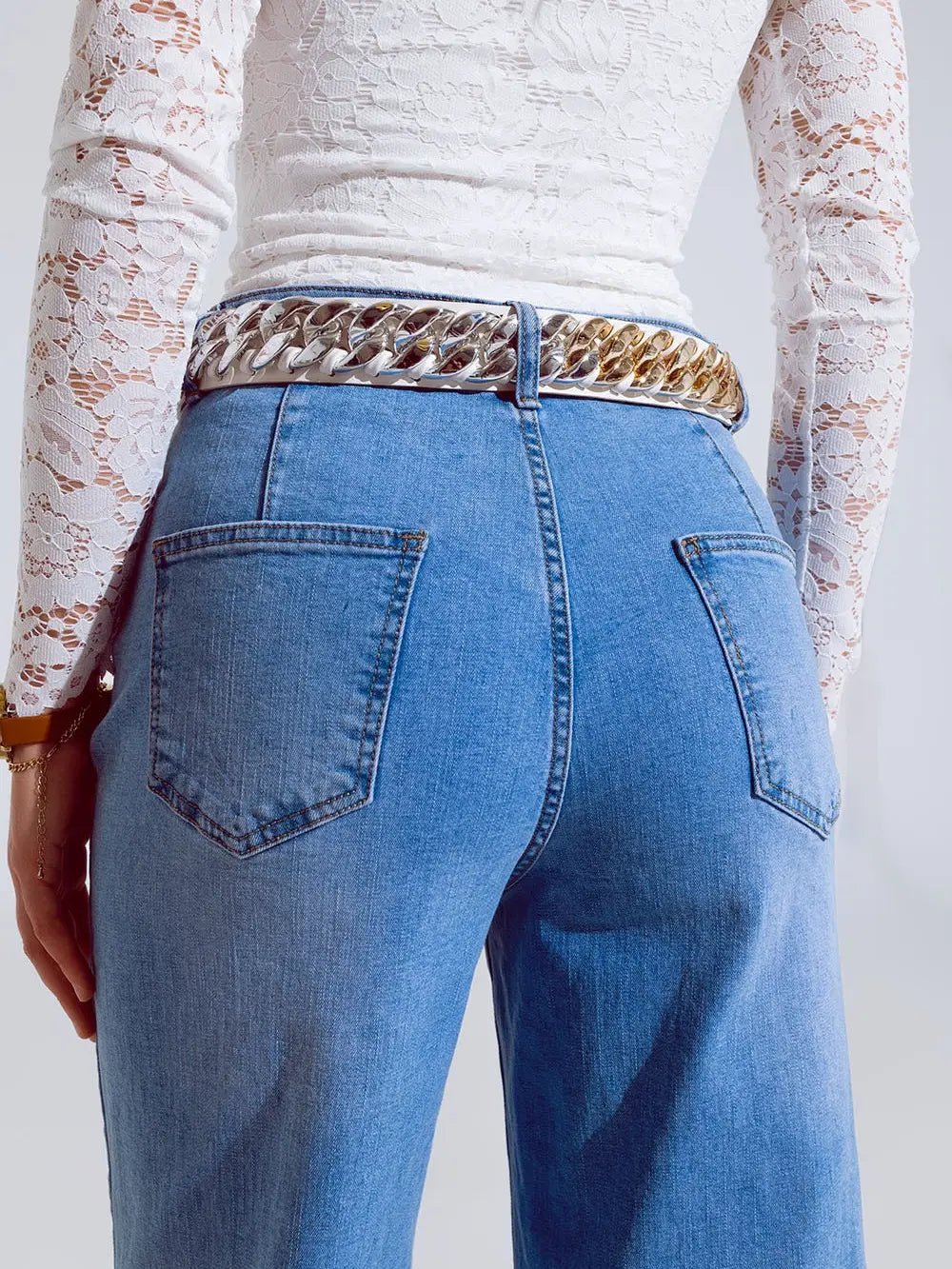 Harbor Captain Button Detail Flare Jean