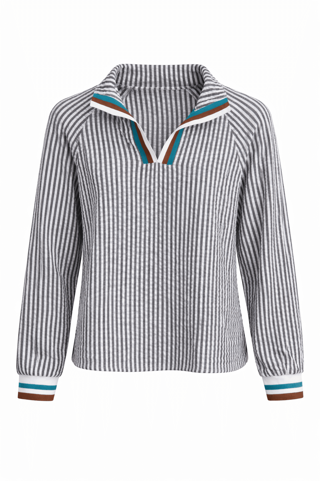 Harbor Stripe Split Neck Top