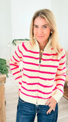 Harborline Luxe Zip Sweater-140 Sweaters-Rousseau-Coastal Bloom Boutique, find the trendiest versions of the popular styles and looks Located in Indialantic, FL