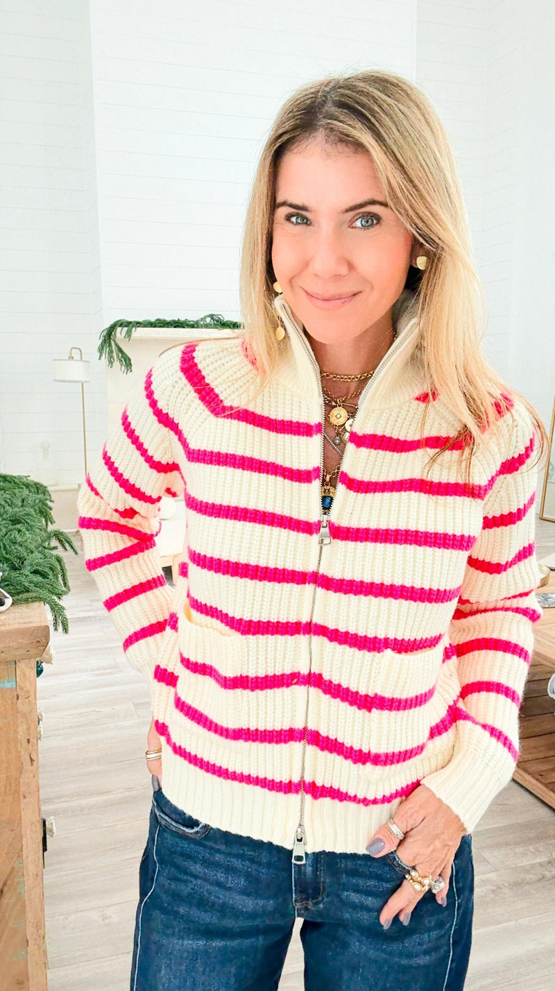 Harborline Luxe Zip Sweater-140 Sweaters-Rousseau-Coastal Bloom Boutique, find the trendiest versions of the popular styles and looks Located in Indialantic, FL
