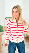 Harborline Luxe Zip Sweater-140 Sweaters-Rousseau-Coastal Bloom Boutique, find the trendiest versions of the popular styles and looks Located in Indialantic, FL
