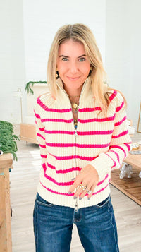 Harborline Luxe Zip Sweater-140 Sweaters-Rousseau-Coastal Bloom Boutique, find the trendiest versions of the popular styles and looks Located in Indialantic, FL