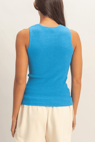 Harborline Ribbed Knit Tank - Blue
