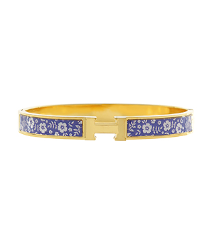 Floral Snap Enamel Bracelet - Blue-230 Jewelry-GS JEWELRY-Coastal Bloom Boutique, find the trendiest versions of the popular styles and looks Located in Indialantic, FL