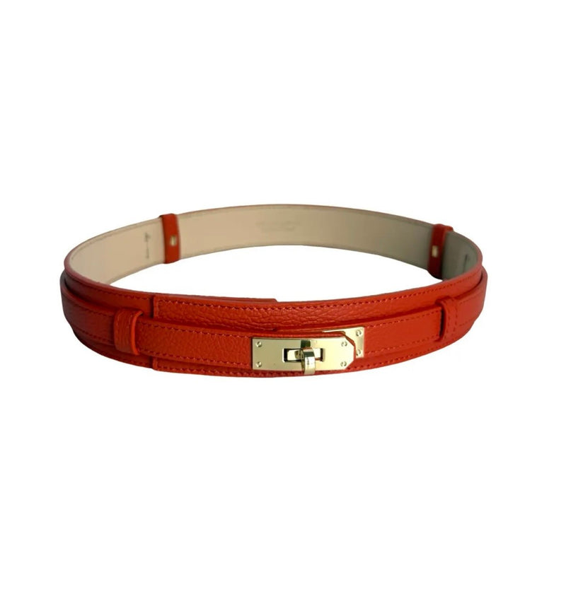 Heritage Lock Italian Leather Belt - THICK-110 Short Sleeve Tops-LE BORSETTE-Coastal Bloom Boutique, find the trendiest versions of the popular styles and looks Located in Indialantic, FL