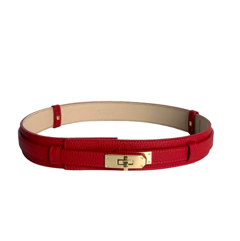 Heritage Lock Italian Leather Belt - THICK-110 Short Sleeve Tops-LE BORSETTE-Coastal Bloom Boutique, find the trendiest versions of the popular styles and looks Located in Indialantic, FL