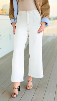 High Rise Ankle Wide Pants