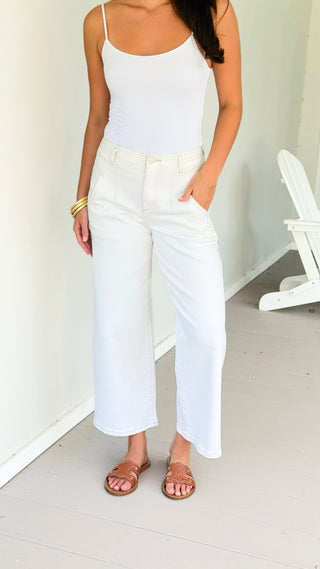 High Rise Ankle Wide Pants