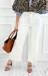 High Rise Wide Leg Cropped Denim-White-100 Pants-Zenana-Coastal Bloom Boutique, find the trendiest versions of the popular styles and looks Located in Indialantic, FL