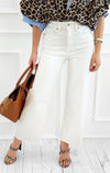 High Rise Wide Leg Cropped Denim-White-100 Pants-Zenana-Coastal Bloom Boutique, find the trendiest versions of the popular styles and looks Located in Indialantic, FL