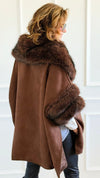 Highland Vegan Fur Cape-160 Jackets-Original USA-Coastal Bloom Boutique, find the trendiest versions of the popular styles and looks Located in Indialantic, FL