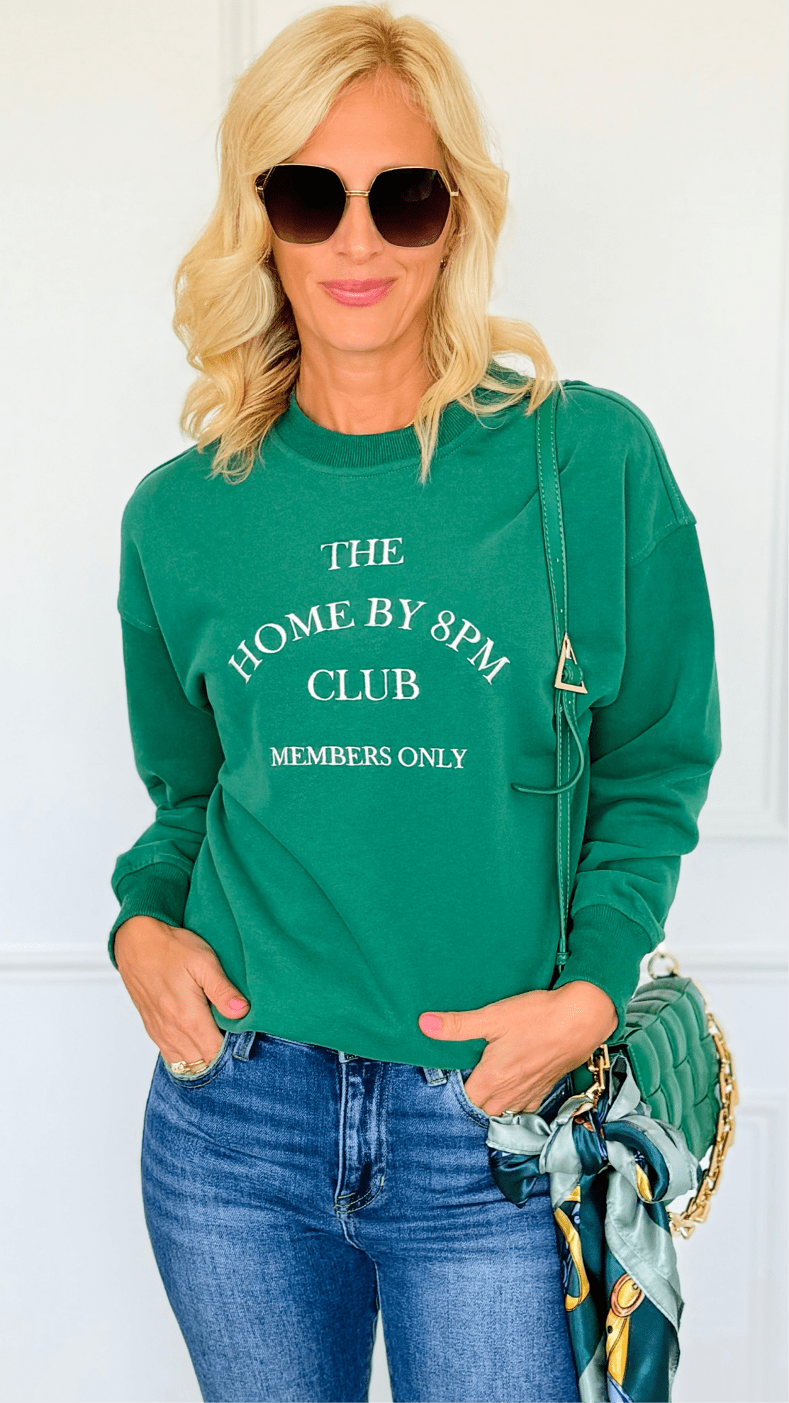 Homebody Club Graphic Sweatshirt-110 Long Sleeve Tops-Gilli-Coastal Bloom Boutique, find the trendiest versions of the popular styles and looks Located in Indialantic, FL