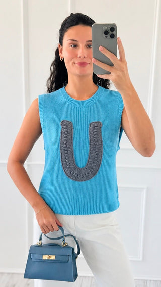Horseshoe Crochet Knit Sweater Top
