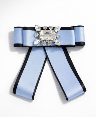 I Love You Cute Ribbon Bow Tie Brooch - Blue