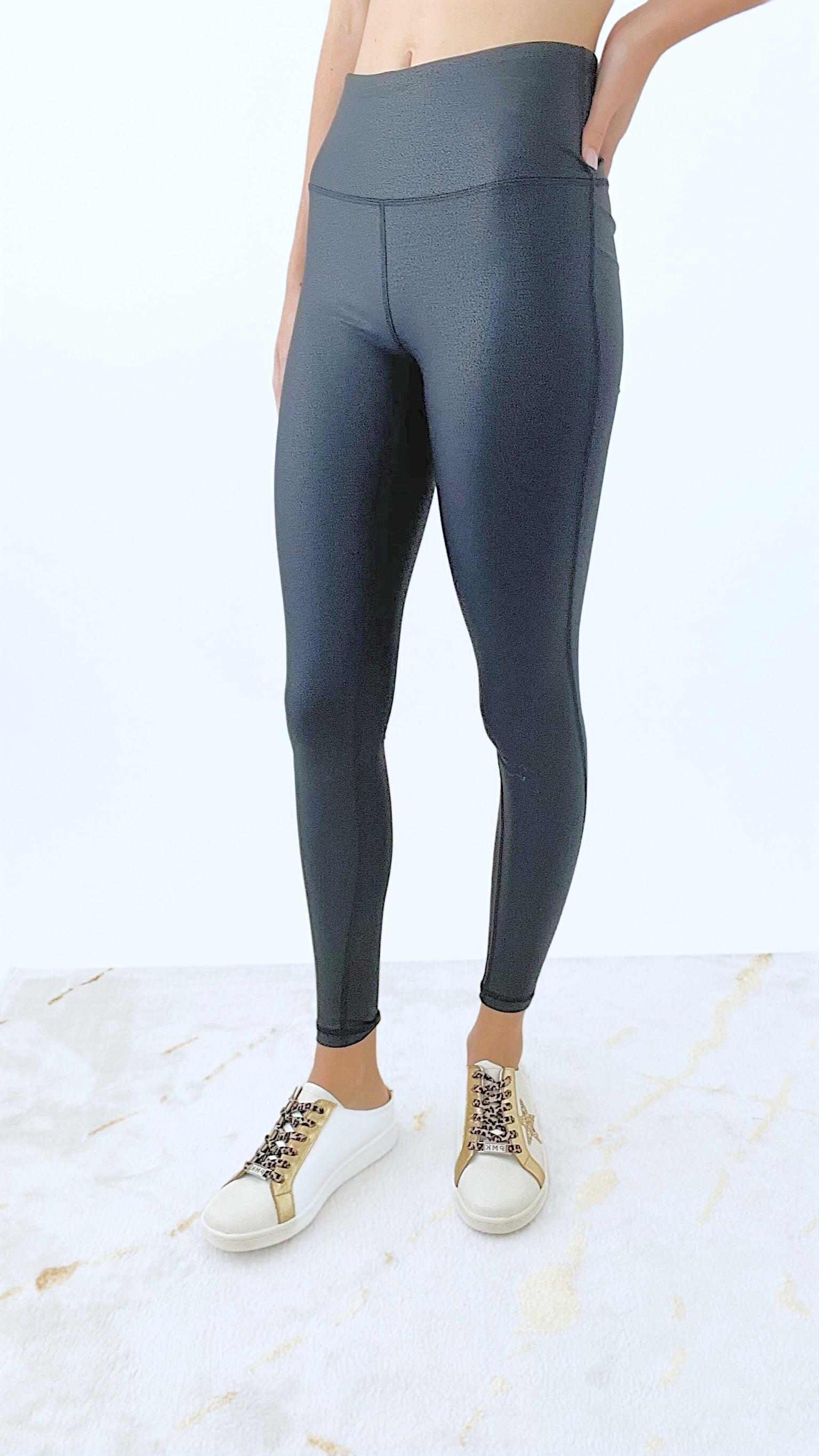 OG Foil Highwaist Leggings-170 Bottoms-Mono B-Coastal Bloom Boutique, find the trendiest versions of the popular styles and looks Located in Indialantic, FL