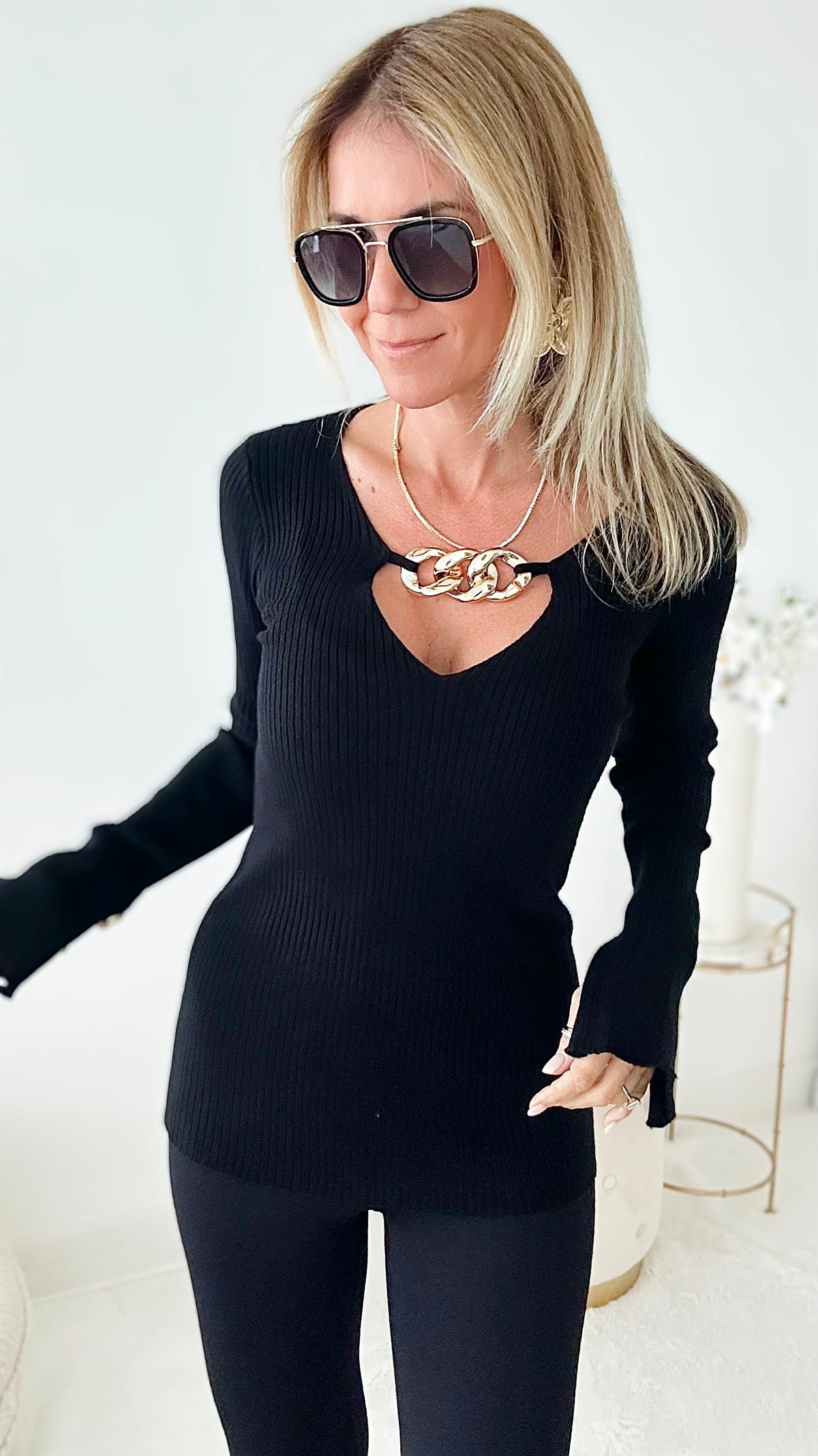 Attention to Detail Sweater Top-140 Sweaters-MAZIK-Coastal Bloom Boutique, find the trendiest versions of the popular styles and looks Located in Indialantic, FL
