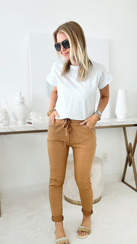Love Endures Italian Jogger - Camel-180 Joggers-Germany-Coastal Bloom Boutique, find the trendiest versions of the popular styles and looks Located in Indialantic, FL