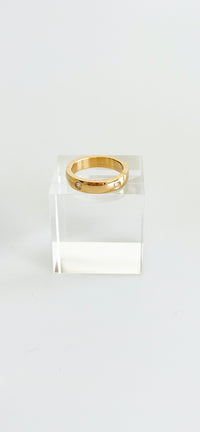 Studded CZ Ring - Gold-230 Jewelry-NYW-Coastal Bloom Boutique, find the trendiest versions of the popular styles and looks Located in Indialantic, FL