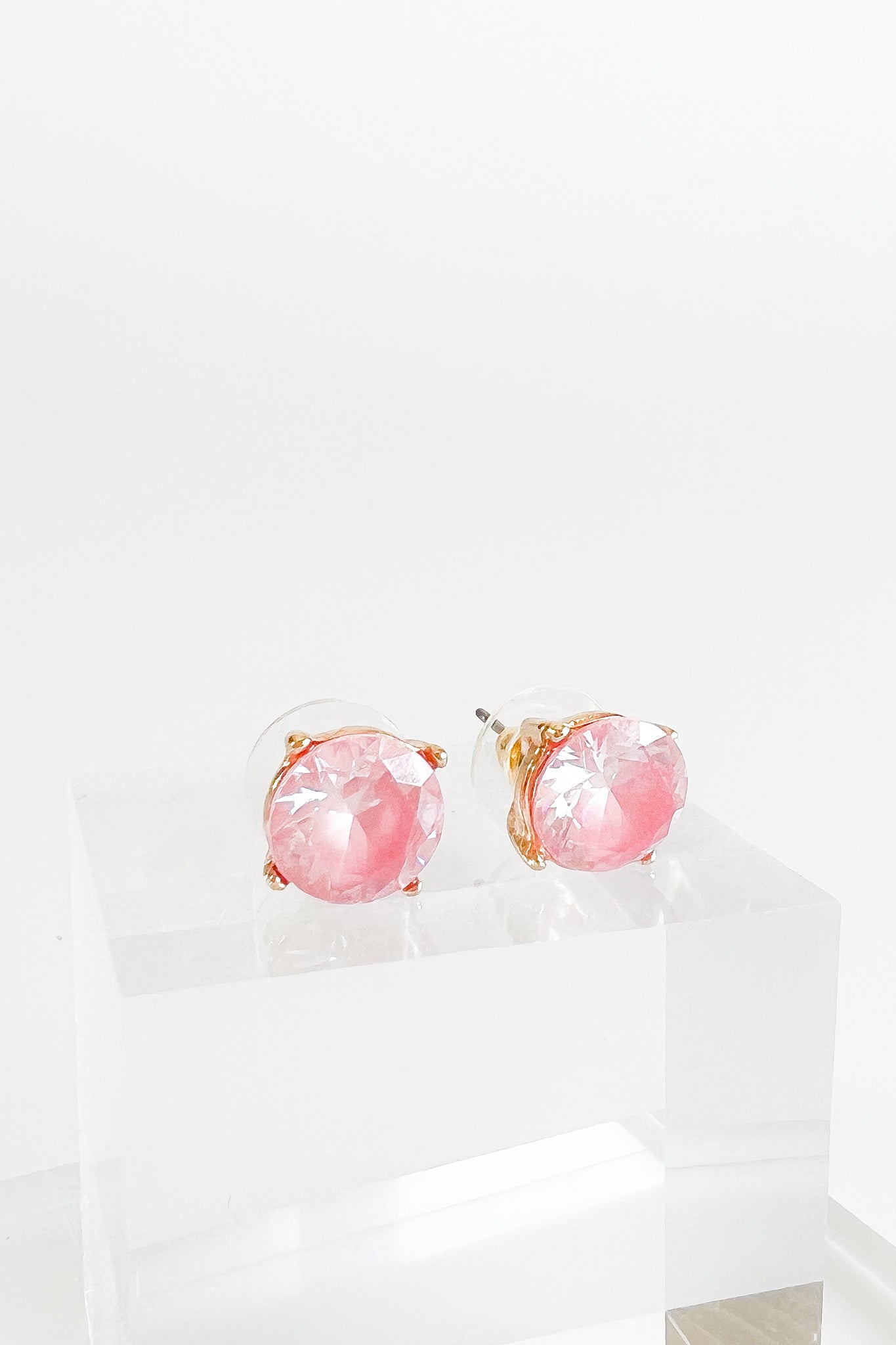CZ Round Stud Earrings - Rose-230 Jewelry-Golden Stella-Coastal Bloom Boutique, find the trendiest versions of the popular styles and looks Located in Indialantic, FL