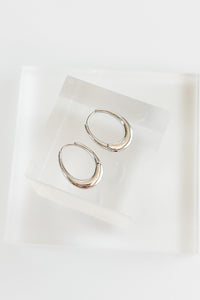 Oval Metallic Hoop Earrings-230 Jewelry-FAME ACCESSORIES-Coastal Bloom Boutique, find the trendiest versions of the popular styles and looks Located in Indialantic, FL