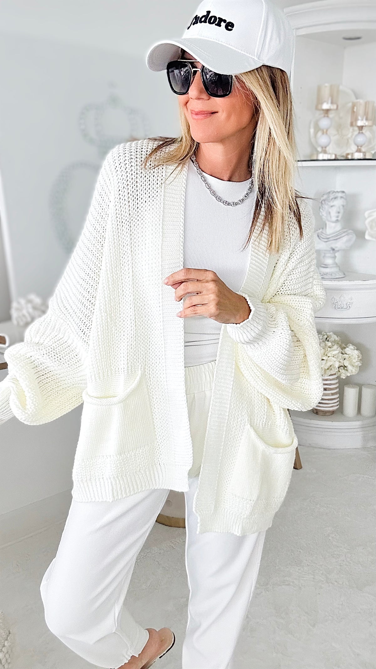 Sugar High Italian Cardigan- Off White-150 Cardigans/Layers-Yolly-Coastal Bloom Boutique, find the trendiest versions of the popular styles and looks Located in Indialantic, FL