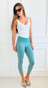 Walk The Walk Cropped Leggings - Mint-170 Bottoms-Chatoyant-Coastal Bloom Boutique, find the trendiest versions of the popular styles and looks Located in Indialantic, FL