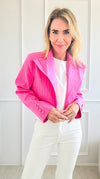 Sequins Striped Cropped Plunged Blazer-150 Cardigans/Layers-LA ROS-Coastal Bloom Boutique, find the trendiest versions of the popular styles and looks Located in Indialantic, FL
