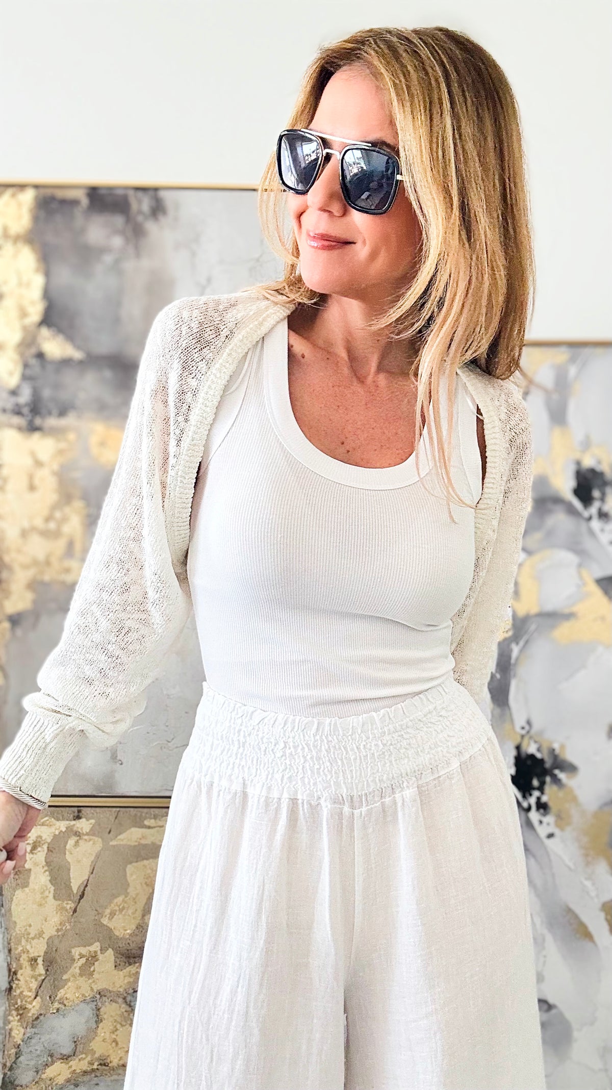 Open Front Cropped Cardigan - White-150 Cardigans/Layers-Love Tree Fashion-Coastal Bloom Boutique, find the trendiest versions of the popular styles and looks Located in Indialantic, FL