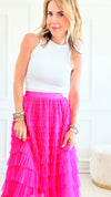 Tulle Tired Asymmetrical Skirt - Hot Pink-200 Dresses/Jumpsuits/Rompers-she+sky-Coastal Bloom Boutique, find the trendiest versions of the popular styles and looks Located in Indialantic, FL