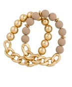 Chain & Ball Bracelets - Lt Brown-230 Jewelry-Golden Stella-Coastal Bloom Boutique, find the trendiest versions of the popular styles and looks Located in Indialantic, FL