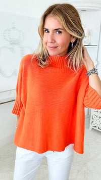 Break Free Italian Sweater Top - Orange-140 Sweaters-Italianissimo-Coastal Bloom Boutique, find the trendiest versions of the popular styles and looks Located in Indialantic, FL