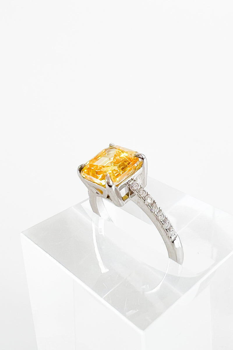 Sterling Silver Canary Princes CZ Ring-230 Jewelry-NYC-Coastal Bloom Boutique, find the trendiest versions of the popular styles and looks Located in Indialantic, FL