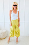 Buffy Cotton Pocketed Italian Skirt - Lime-170 Bottoms-Tempo-Coastal Bloom Boutique, find the trendiest versions of the popular styles and looks Located in Indialantic, FL