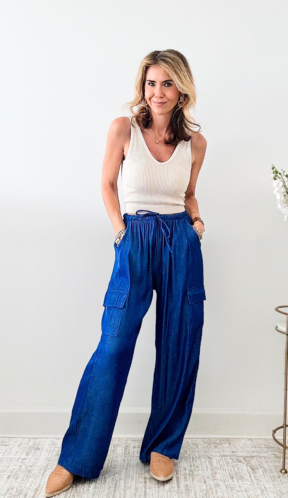 Darling Italian Cargo Pants-pants-Italianissimo-Coastal Bloom Boutique, find the trendiest versions of the popular styles and looks Located in Indialantic, FL