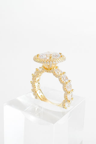 Sterling Silver Mega Stone CZ Halo Ring-230 Jewelry-Italian Ice/NYC-Coastal Bloom Boutique, find the trendiest versions of the popular styles and looks Located in Indialantic, FL