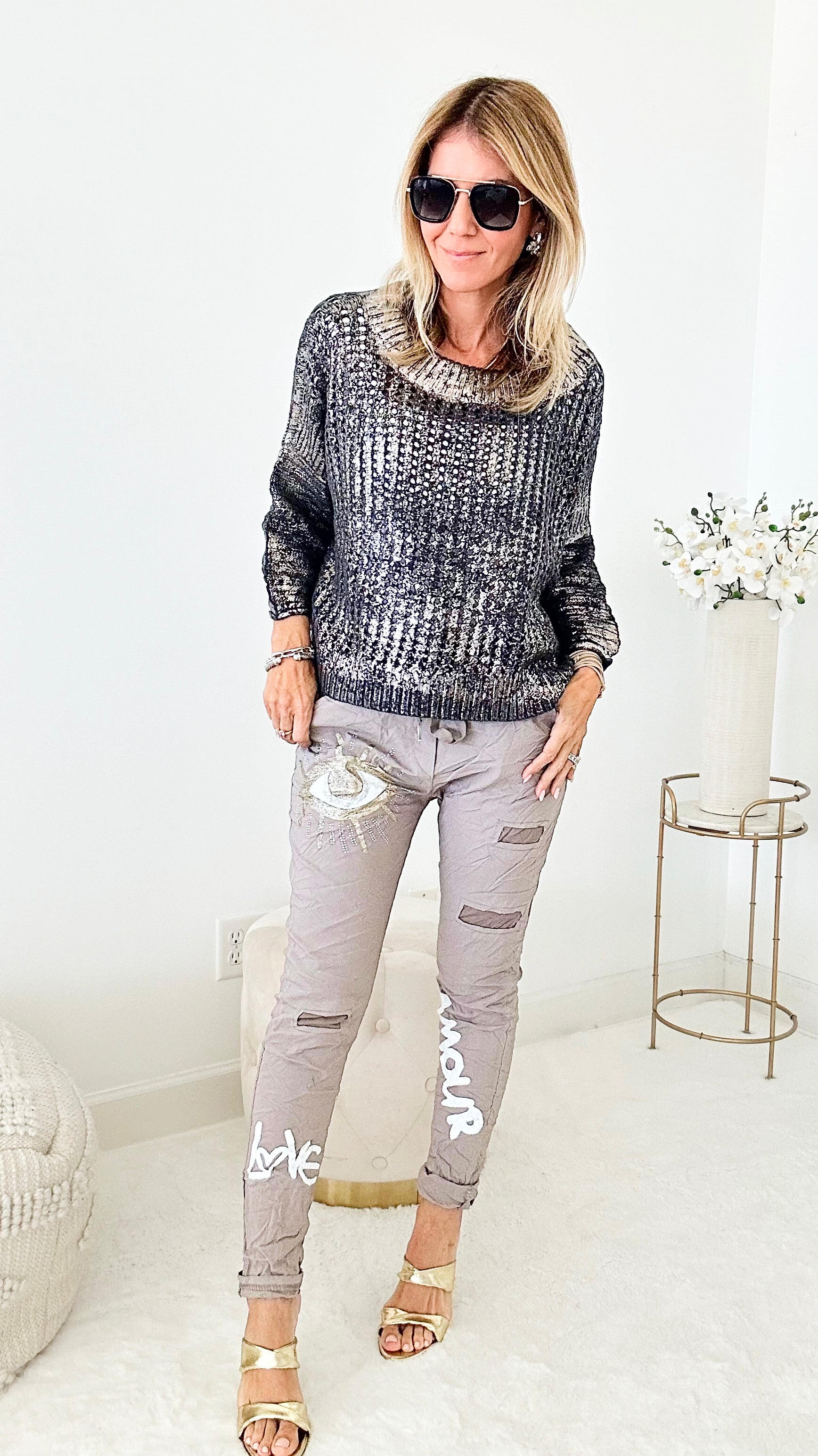 Amour Eye Italian Jogger Pant - Taupe-180 Joggers-Look Mode-Coastal Bloom Boutique, find the trendiest versions of the popular styles and looks Located in Indialantic, FL