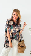 Graphic Boat Neck Caftan Top-110 Short Sleeve Tops-TYCHE-Coastal Bloom Boutique, find the trendiest versions of the popular styles and looks Located in Indialantic, FL
