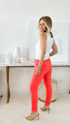 Love Endures Jogger Pant - Coral-180 Joggers-Yolly-Coastal Bloom Boutique, find the trendiest versions of the popular styles and looks Located in Indialantic, FL