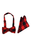 Bow Tie and Pocket Square Set - Black&Red-260 Other Accessories-Selini New York-Coastal Bloom Boutique, find the trendiest versions of the popular styles and looks Located in Indialantic, FL