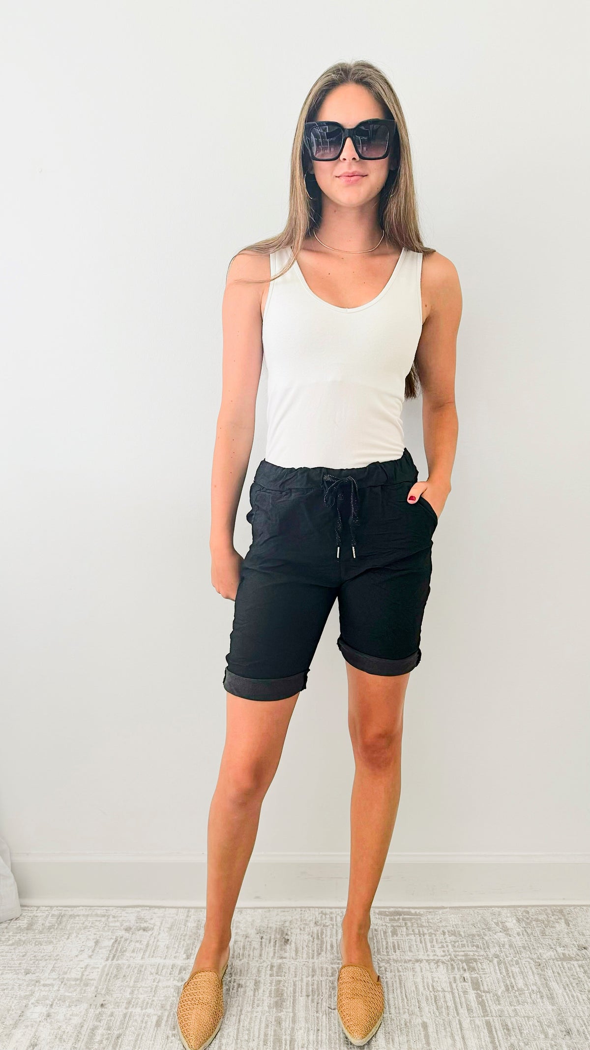 Love Endures Italian Shorts - Charcoal-180 Joggers-Germany-Coastal Bloom Boutique, find the trendiest versions of the popular styles and looks Located in Indialantic, FL