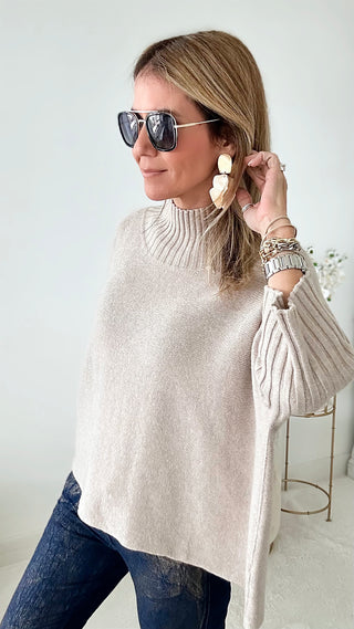 Break Free Italian Sweater Top - Sand-140 Sweaters-Italianissimo-Coastal Bloom Boutique, find the trendiest versions of the popular styles and looks Located in Indialantic, FL