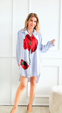 Silk Bloom Italian Flower Tunic-170 Bottoms-Germany-Coastal Bloom Boutique, find the trendiest versions of the popular styles and looks Located in Indialantic, FL