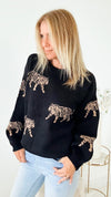 Plush Prowl Sweater - Black-140 Sweaters-BIBI-Coastal Bloom Boutique, find the trendiest versions of the popular styles and looks Located in Indialantic, FL