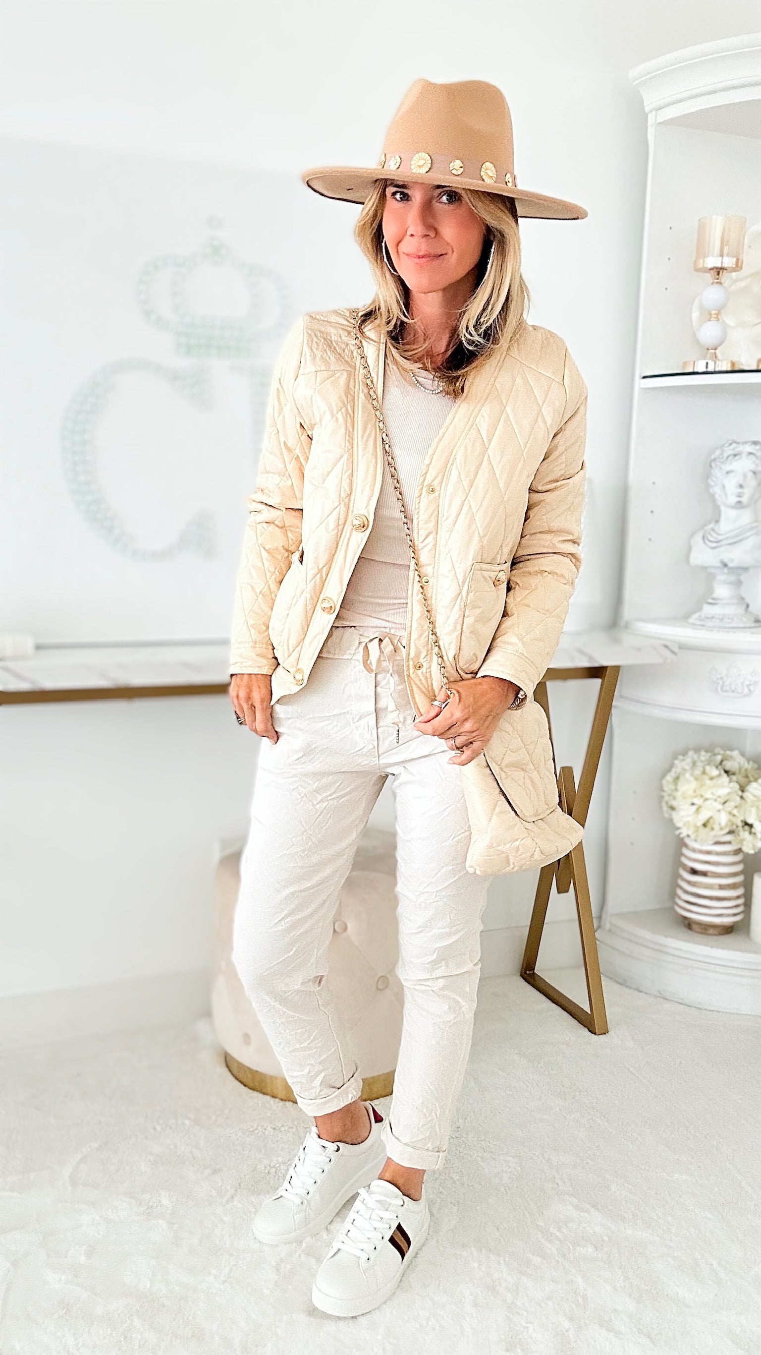 Love Endures Italian Jogger - Cream-180 Joggers-Italianissimo-Coastal Bloom Boutique, find the trendiest versions of the popular styles and looks Located in Indialantic, FL
