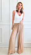 Sheer Bliss Italian Palazzo - Camel-pants-Italianissimo-Coastal Bloom Boutique, find the trendiest versions of the popular styles and looks Located in Indialantic, FL
