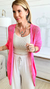 Light as a Feather Cardigan - Hot Pink-150 Cardigans/Layers-ADORA-Coastal Bloom Boutique, find the trendiest versions of the popular styles and looks Located in Indialantic, FL