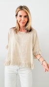 Enchanted Ruffle Italian Top - Beige-100 Sleeveless Tops-Germany-Coastal Bloom Boutique, find the trendiest versions of the popular styles and looks Located in Indialantic, FL