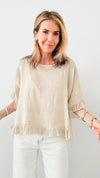 Enchanted Ruffle Italian Top - Beige-100 Sleeveless Tops-Germany-Coastal Bloom Boutique, find the trendiest versions of the popular styles and looks Located in Indialantic, FL