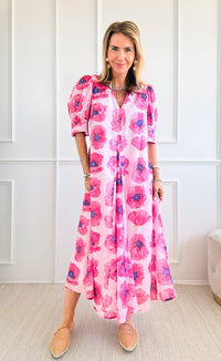 Montauk Poppy Dress-Pink-200 dresses/jumpsuits/rompers-DIZZY-LIZZIE-Coastal Bloom Boutique, find the trendiest versions of the popular styles and looks Located in Indialantic, FL